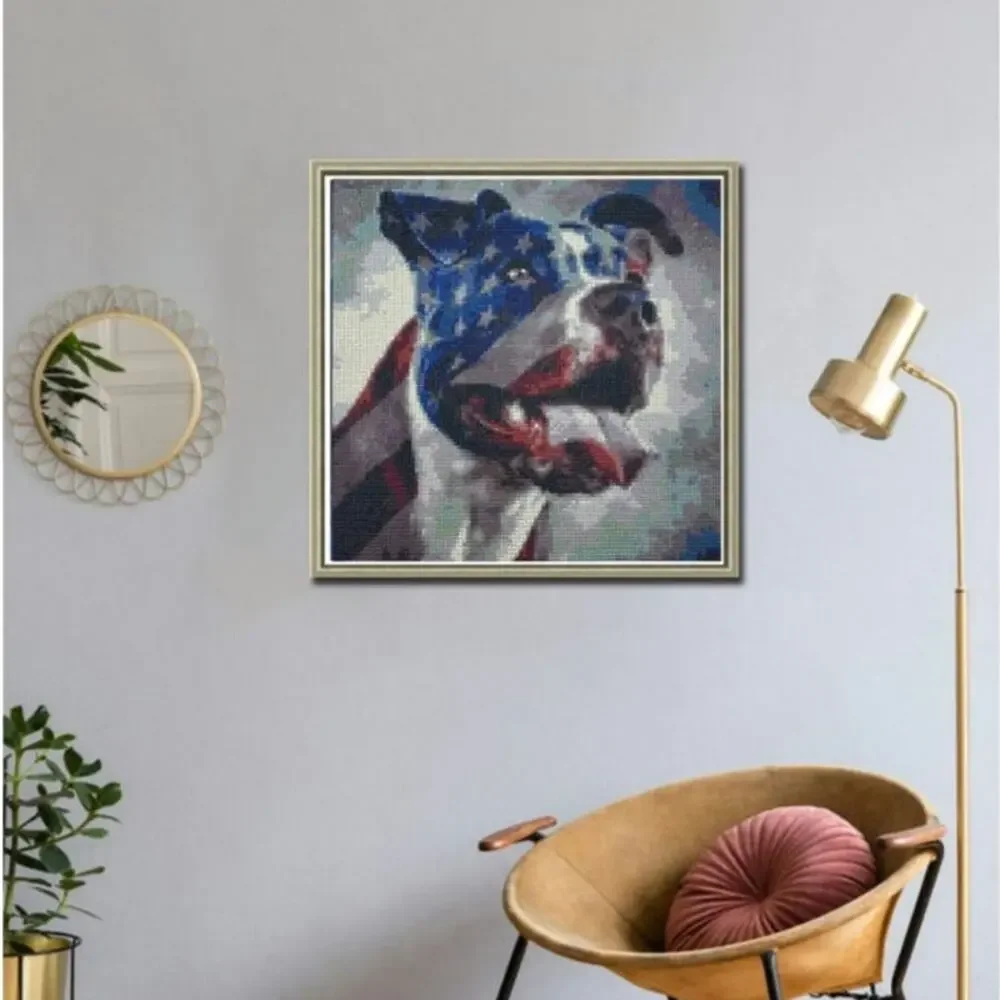 Diamond Art Painting Full Round Dog Crystal Rhinestone & Accessories 12